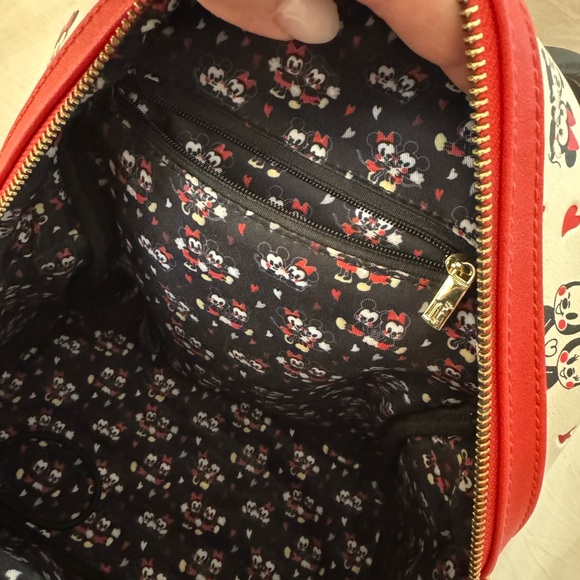 Loungefly Mickey Minnie Love Heart AOP Mini Backpack + Wallet Valentine Couple main image 13